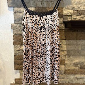 Betsey Johnson Large Intimates Leopard Print Square Neck Chemise